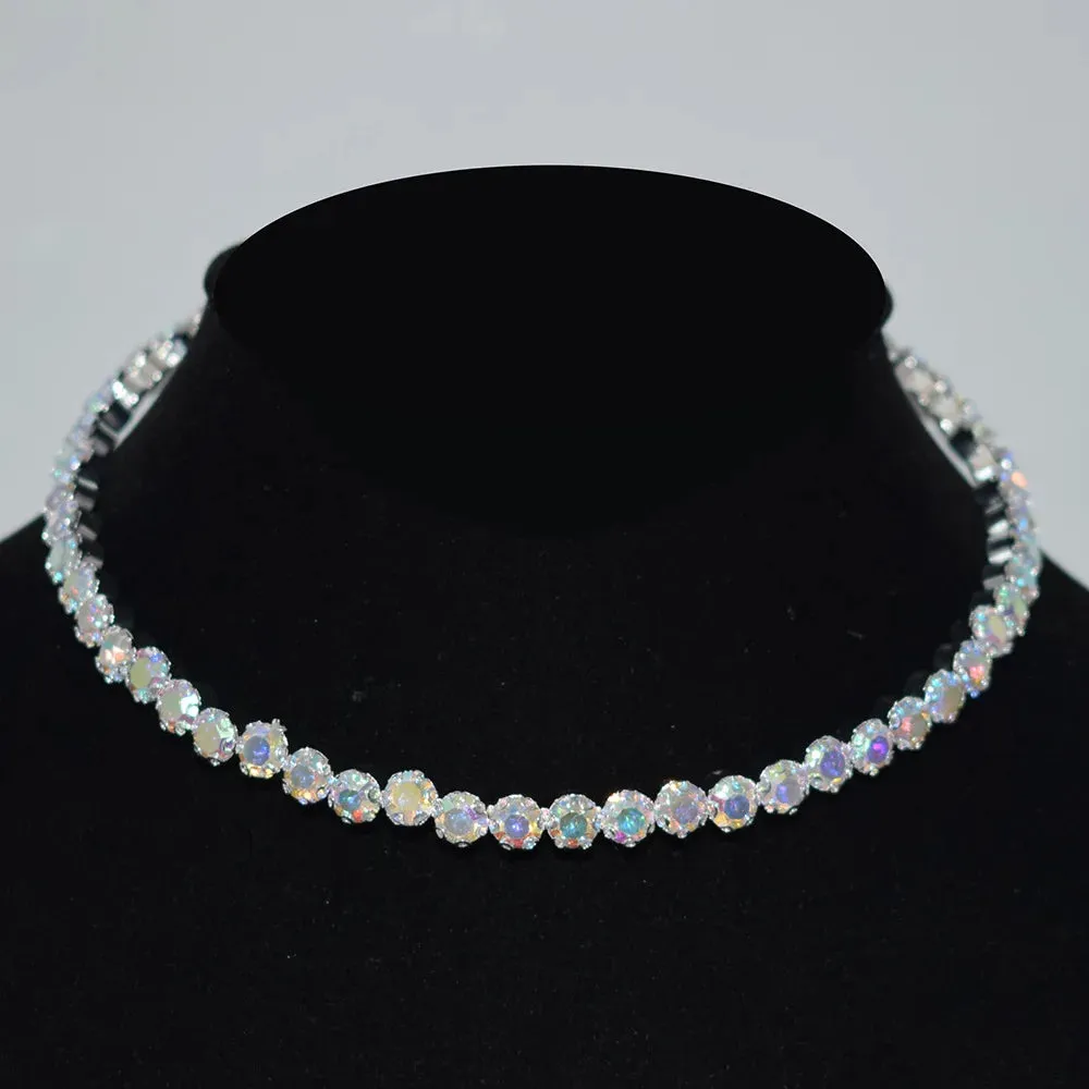 Necklace Women Simple Classic Rhinestones Choker Neck Necklaces Jewelry Open Collar Gift