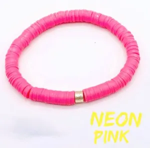 Neon Summer Dots Bracelet - Neon Pink