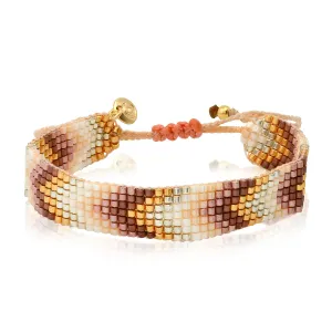 Neutral Chevron Adjustable Beaded Bracelet