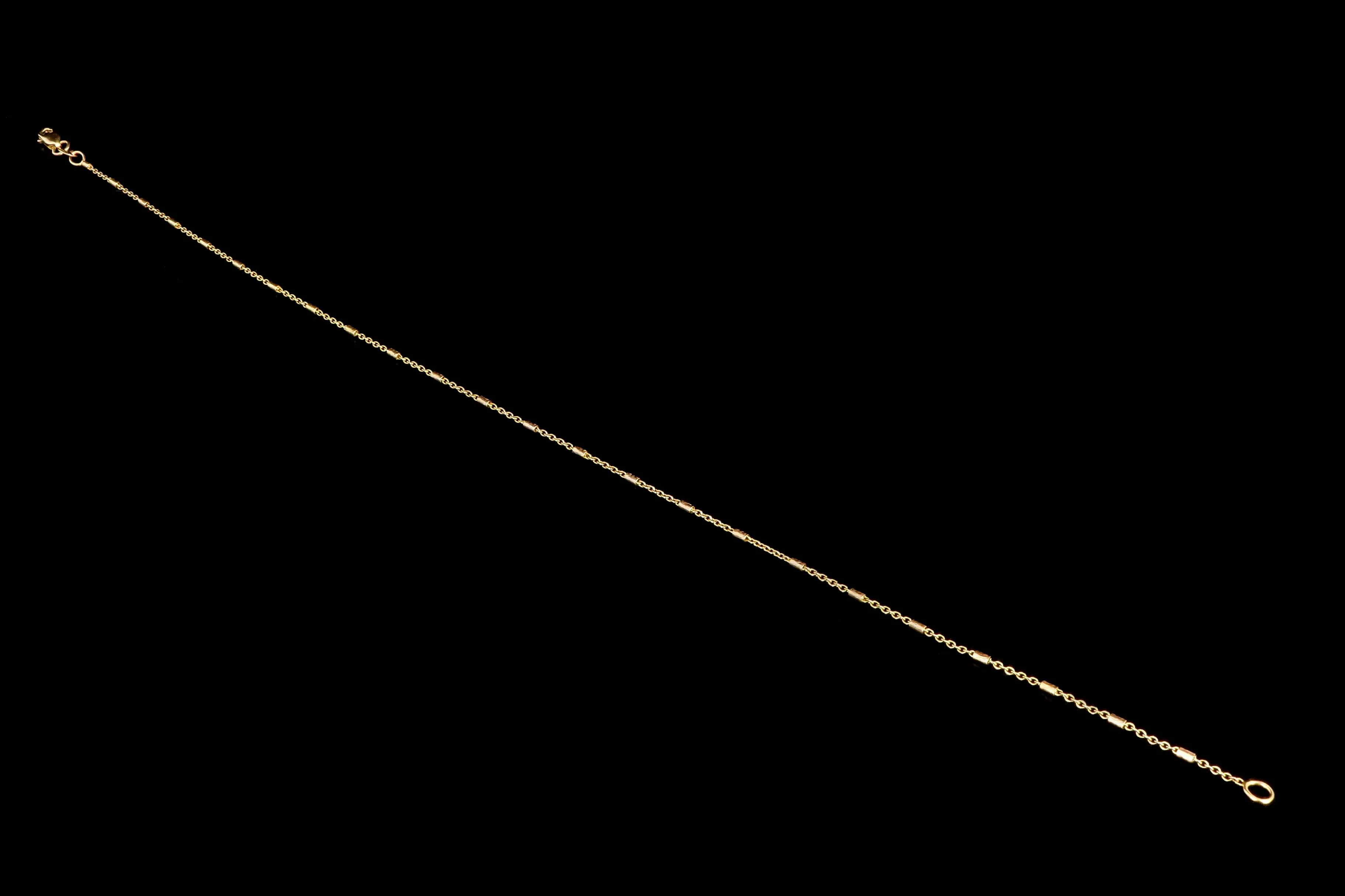 New 14k Yellow Gold Thin Segment Bar Anklet