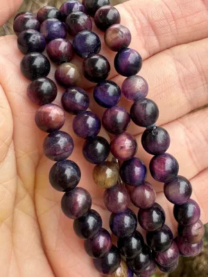 NEW! Deep Purple Bead Bracelet | 6mm | Gemstone | Womens