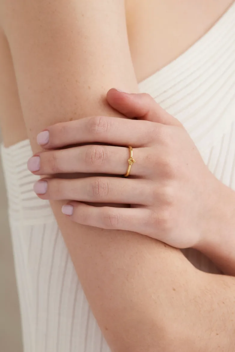 November Citrine Gold Birthstone Ring