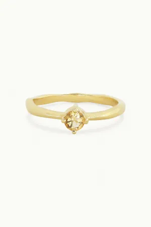 November Citrine Gold Birthstone Ring