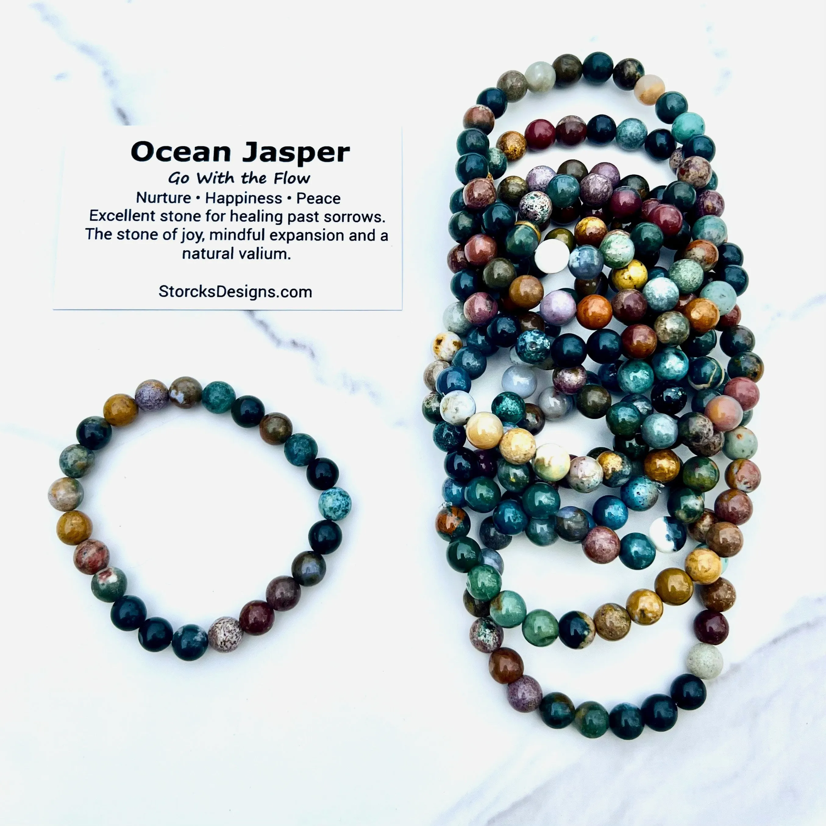 Ocean Jasper Beaded Bracelet