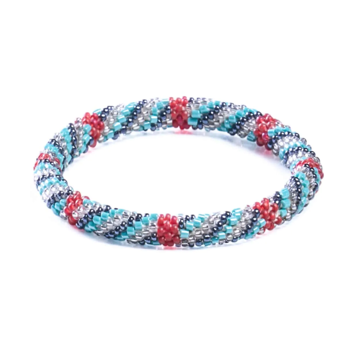 Offshore Breeze | Himalayan Glass Bead Bracelet