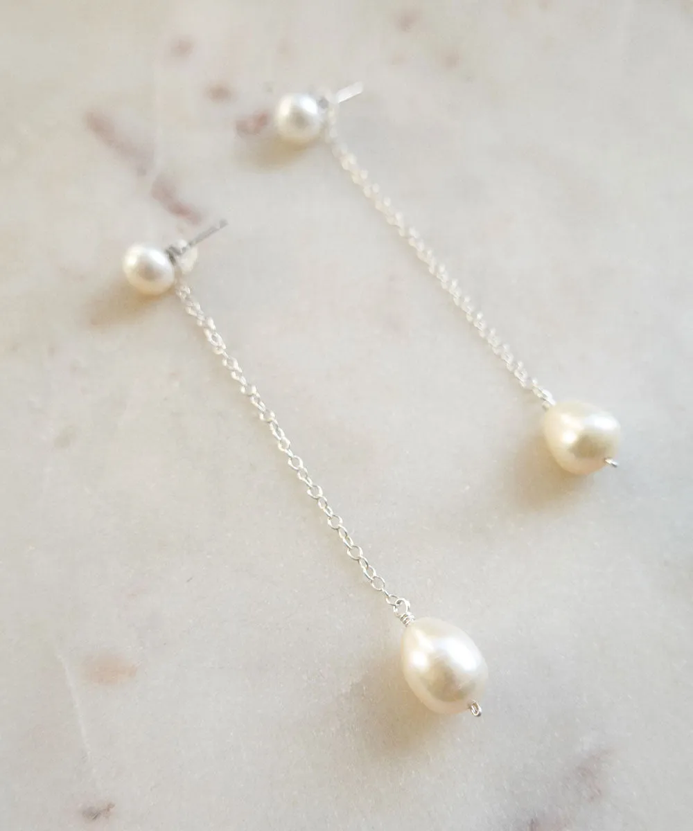 Olivia Pearl Earrings — Minimal