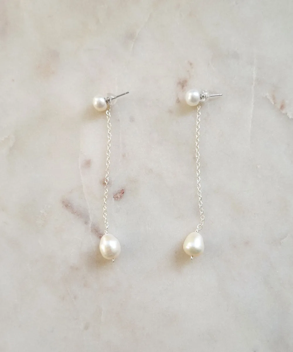 Olivia Pearl Earrings — Minimal