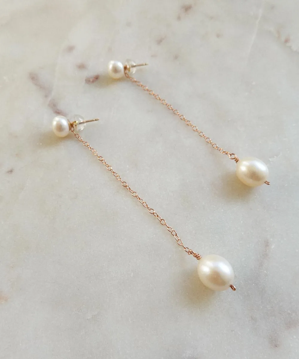 Olivia Pearl Earrings — Minimal