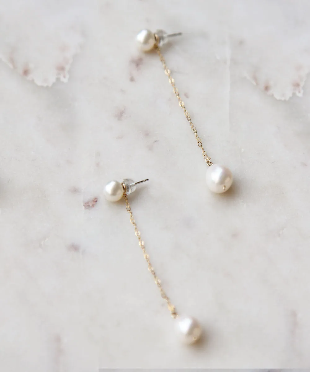 Olivia Pearl Earrings — Minimal