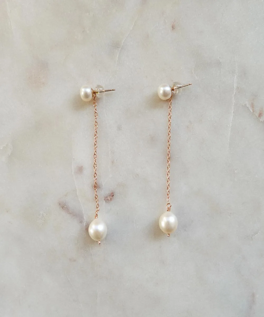 Olivia Pearl Earrings — Minimal