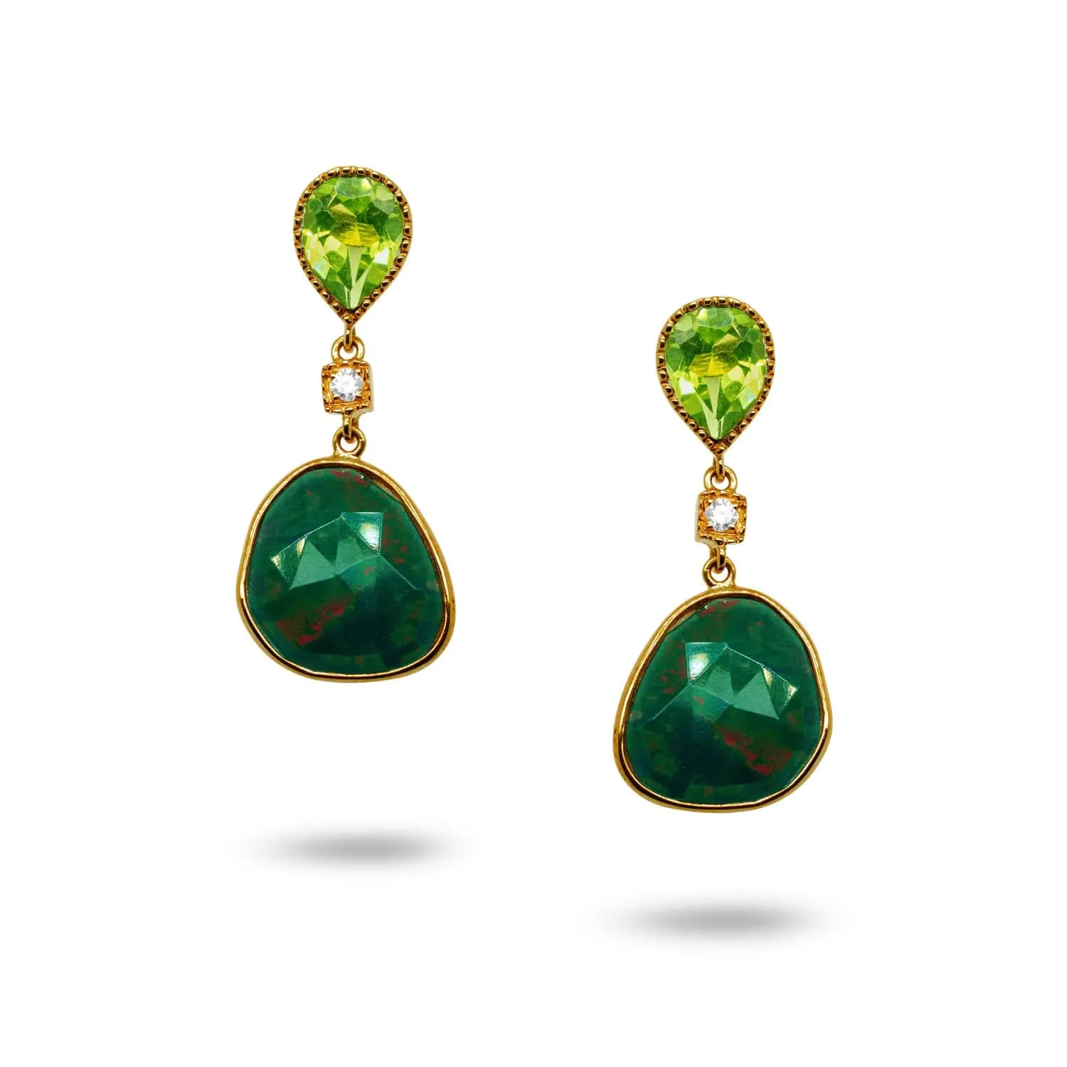 Opal & Peridot Drop Earrings