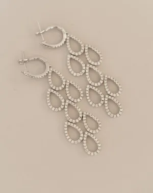 Open Circle Diamond Drop Earrings