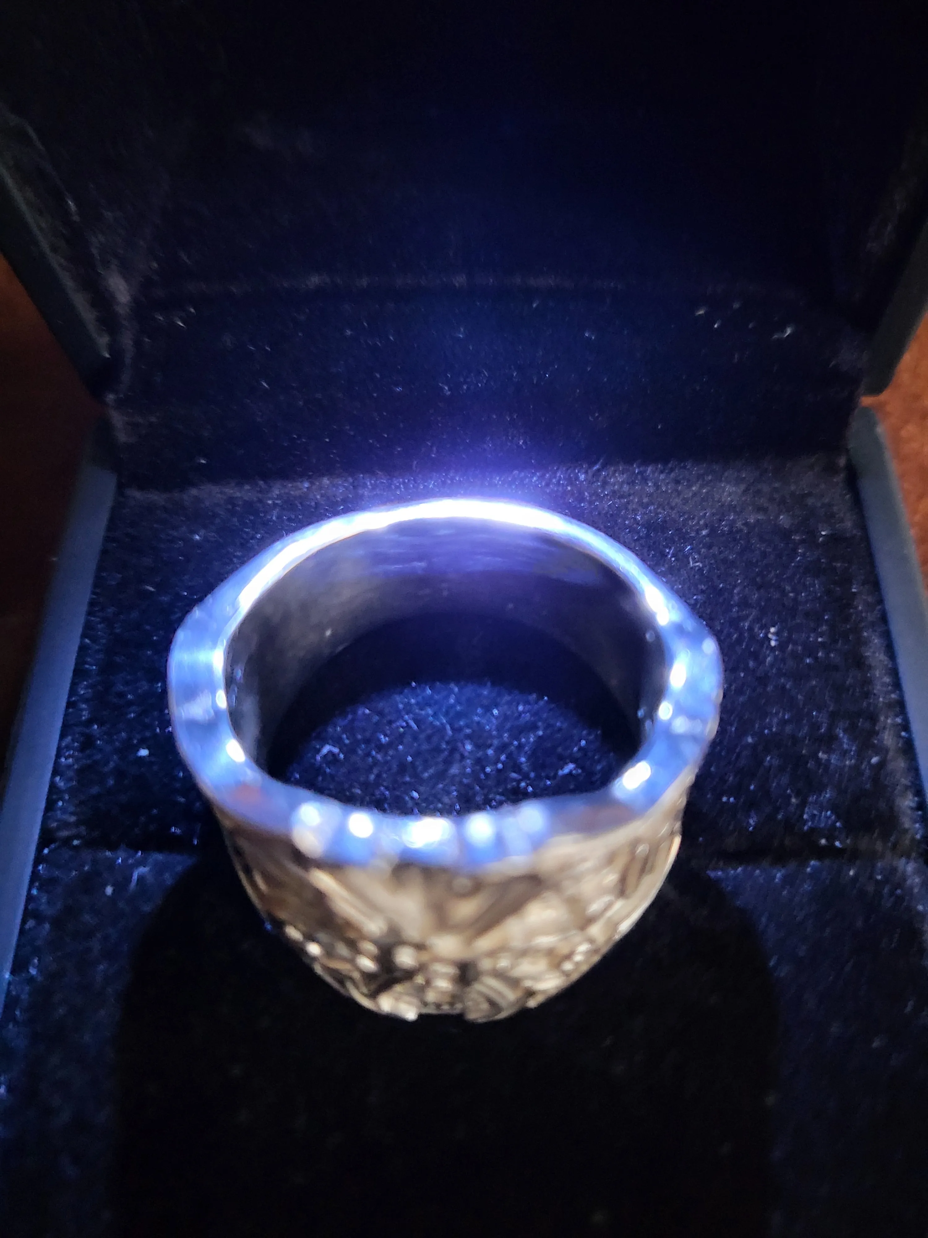 Opus X Custom Logo Silver Ring Size 11.5