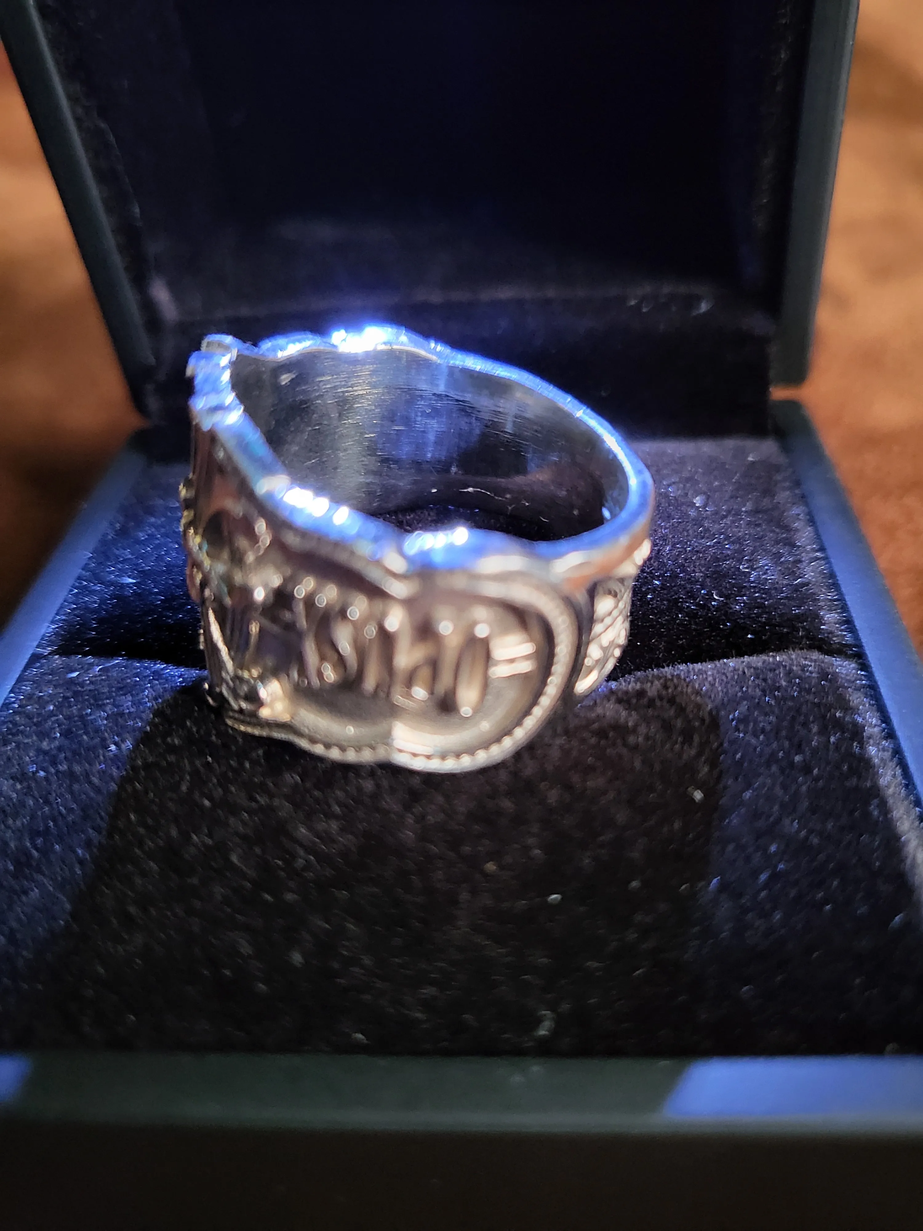 Opus X Custom Logo Silver Ring Size 11.5