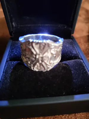 Opus X Custom Logo Silver Ring Size 11.5