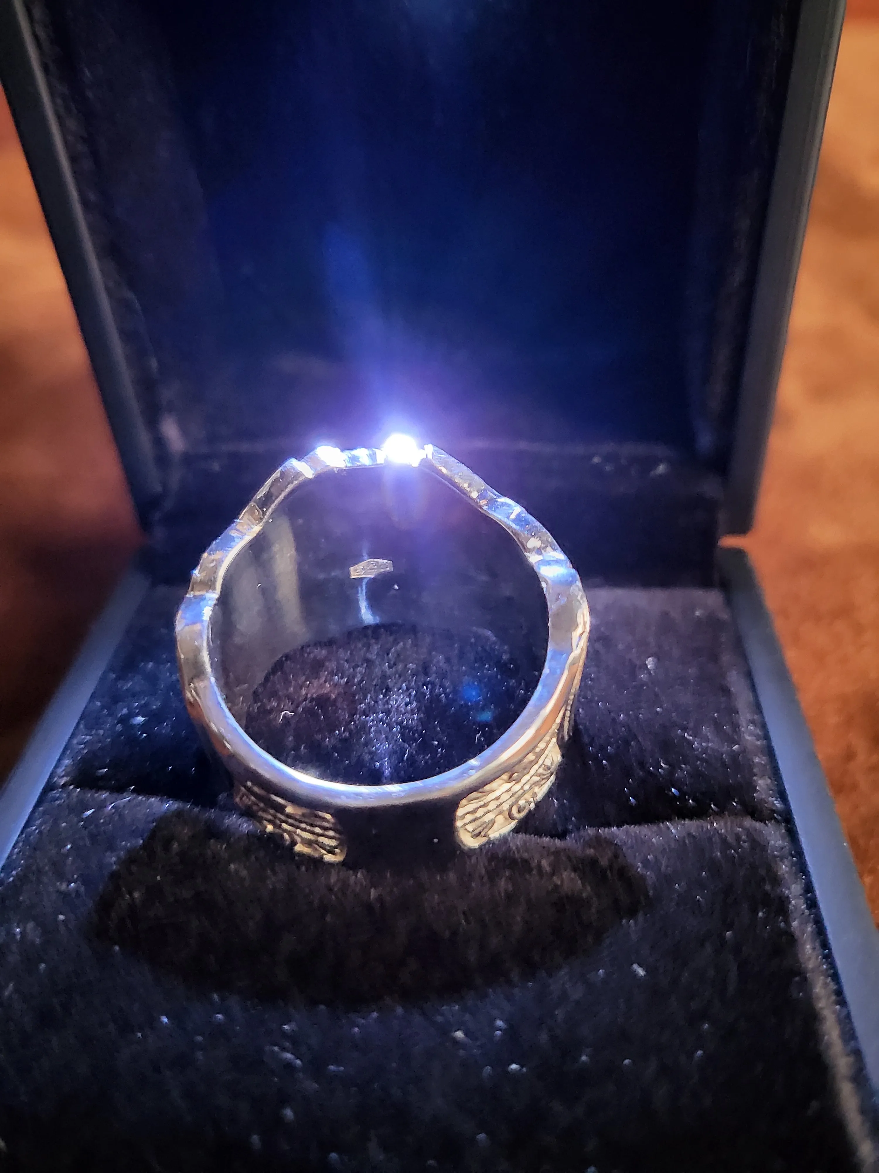 Opus X Custom Logo Silver Ring Size 11.5