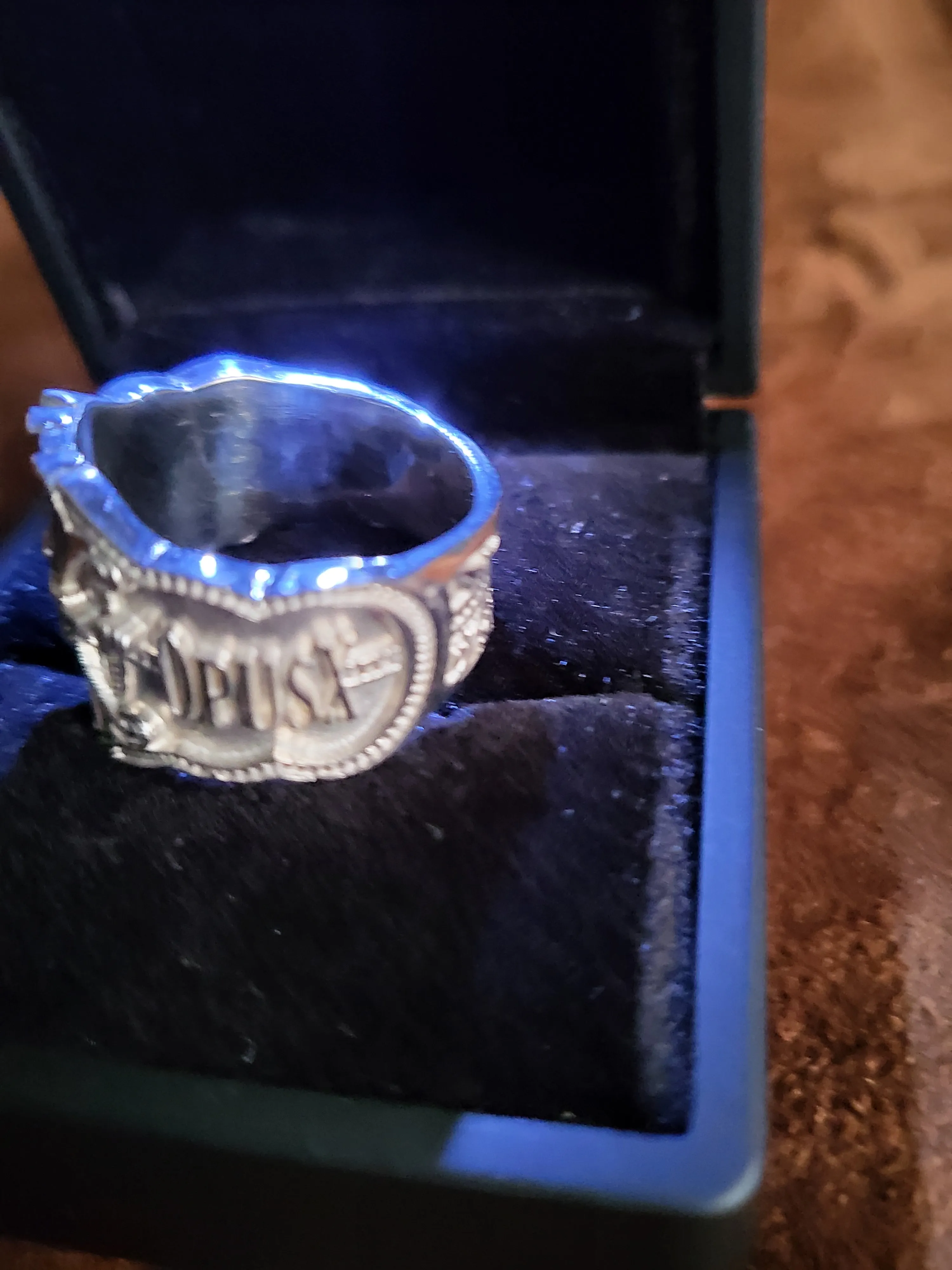 Opus X Custom Logo Silver Ring Size 11.5