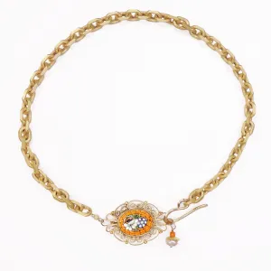 Orange Bliss: vintage mosaic necklace/bracelet (Wanderlust Ravenna)