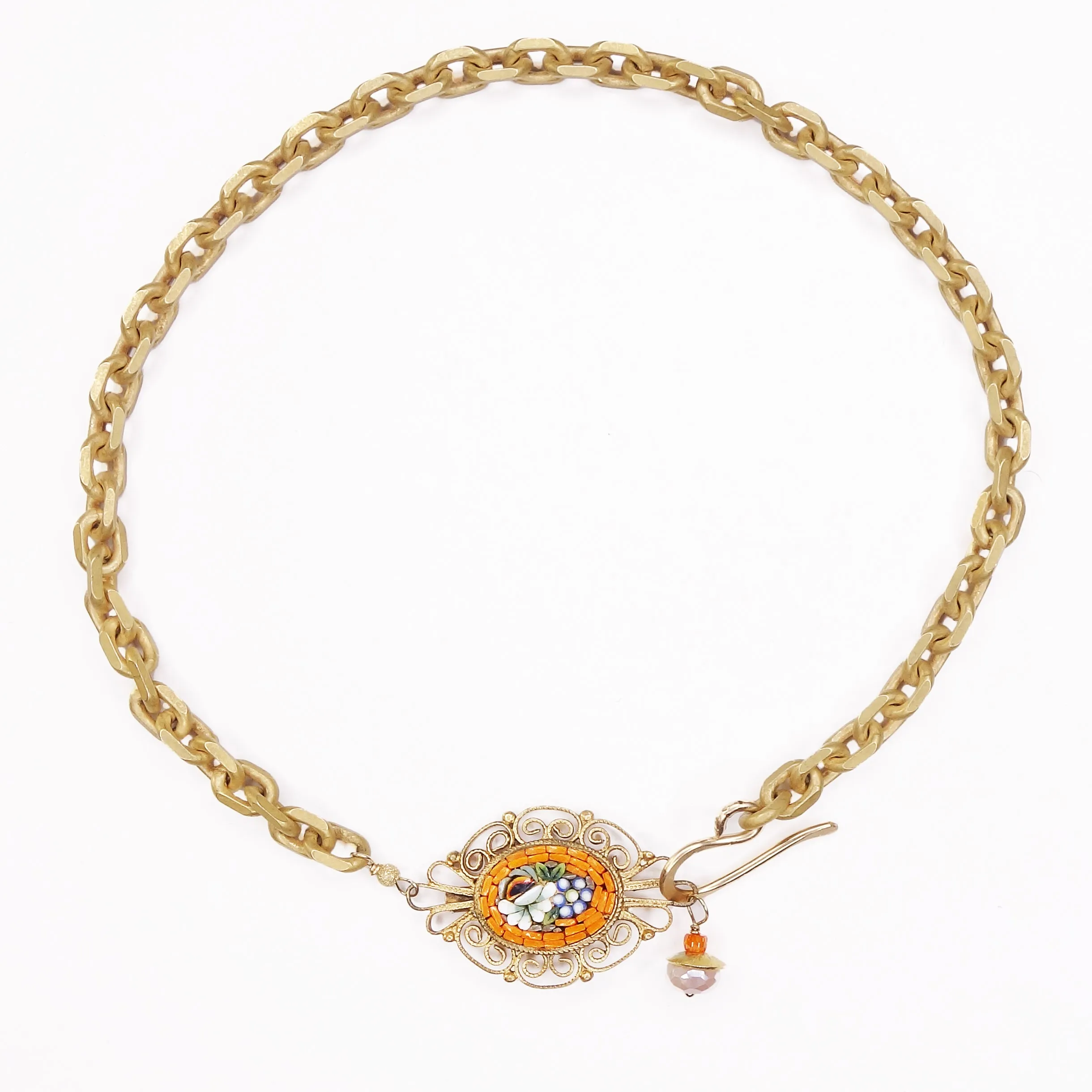 Orange Bliss: vintage mosaic necklace/bracelet (Wanderlust Ravenna)
