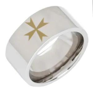 Order of Malta Ring - 8MM Pipe Silver Tungsten Personalizable