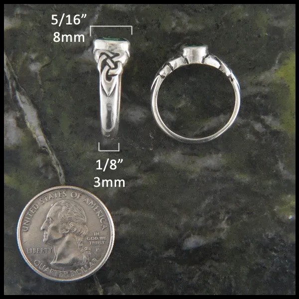 Oval Birthstone Knot Ring in Silver