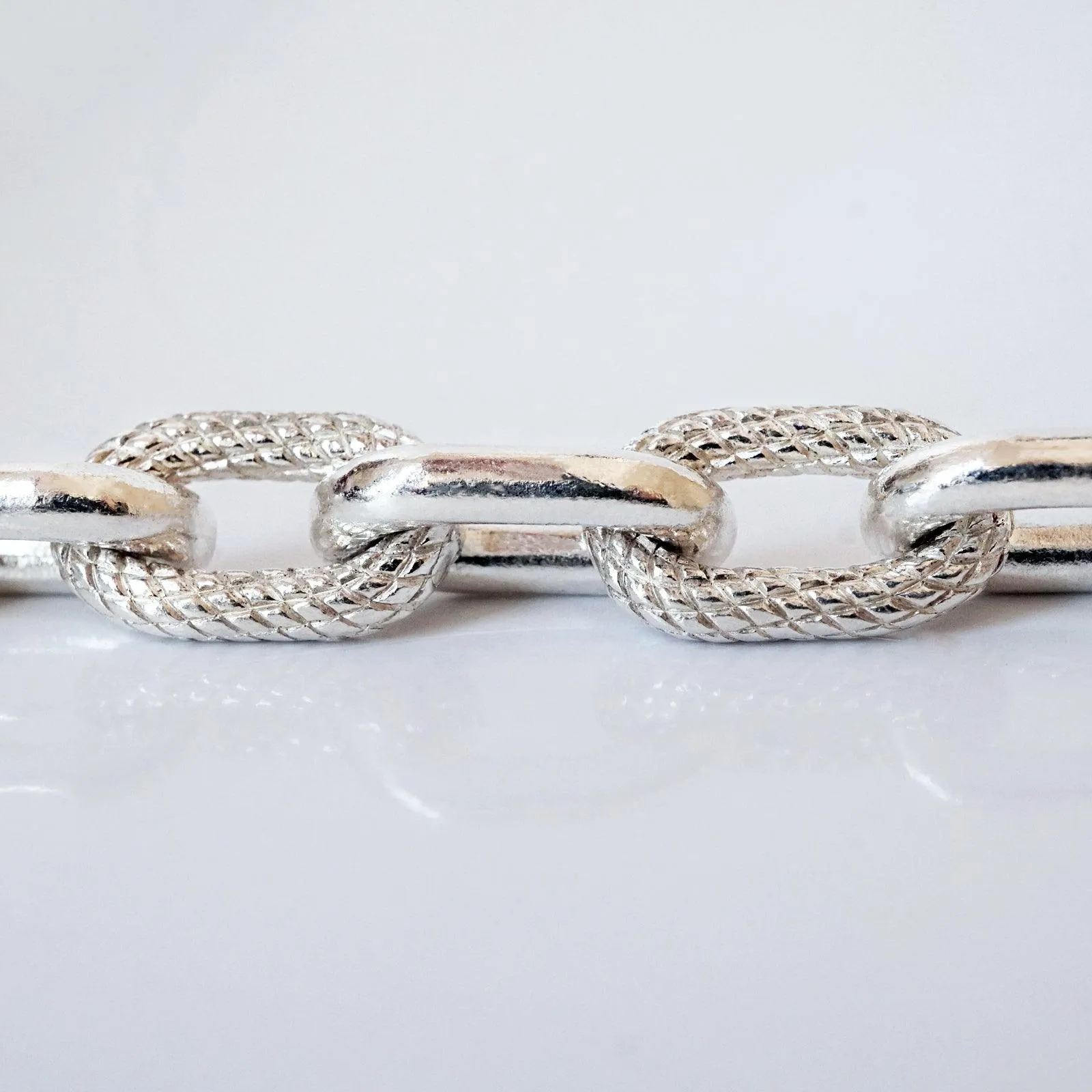 Oval Cobra Chain Necklace, 7.5mm