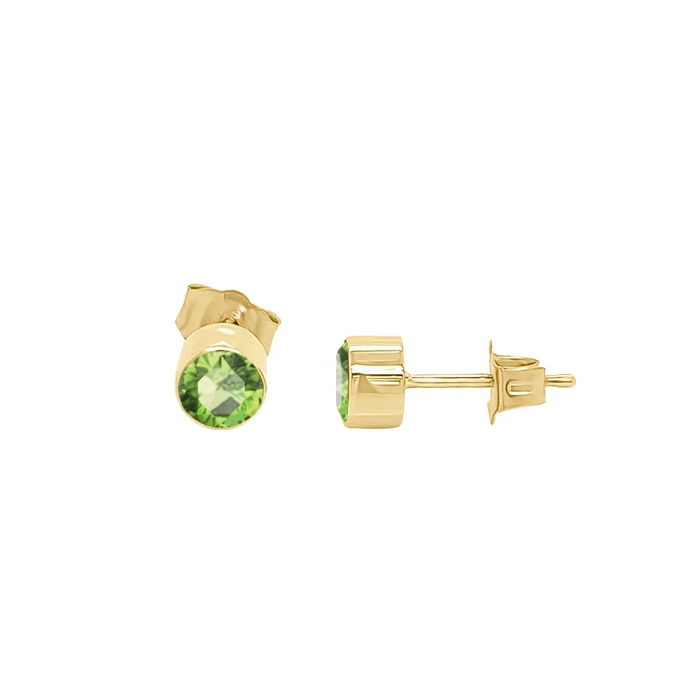 Oval Shape Gemstone & 0.04Ct Diamond Mismatched Earring Set in 14K Gold
