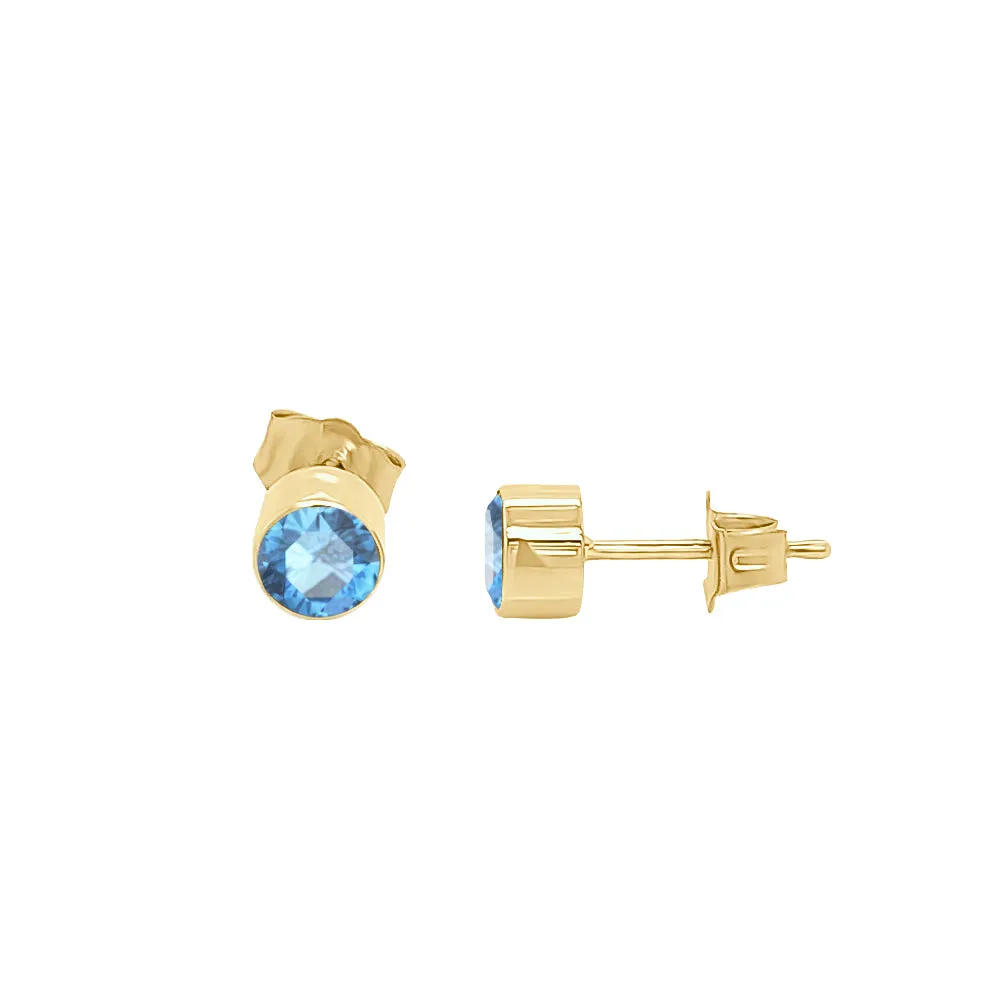 Oval Shape Gemstone & 0.04Ct Diamond Mismatched Earring Set in 14K Gold