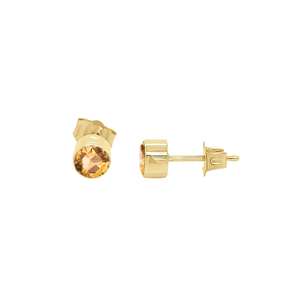 Oval Shape Gemstone & 0.04Ct Diamond Mismatched Earring Set in 14K Gold