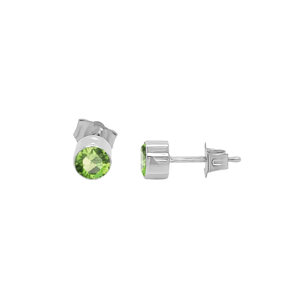 Oval Shape Gemstone & 0.04Ct Diamond Mismatched Earring Set in 14K Gold