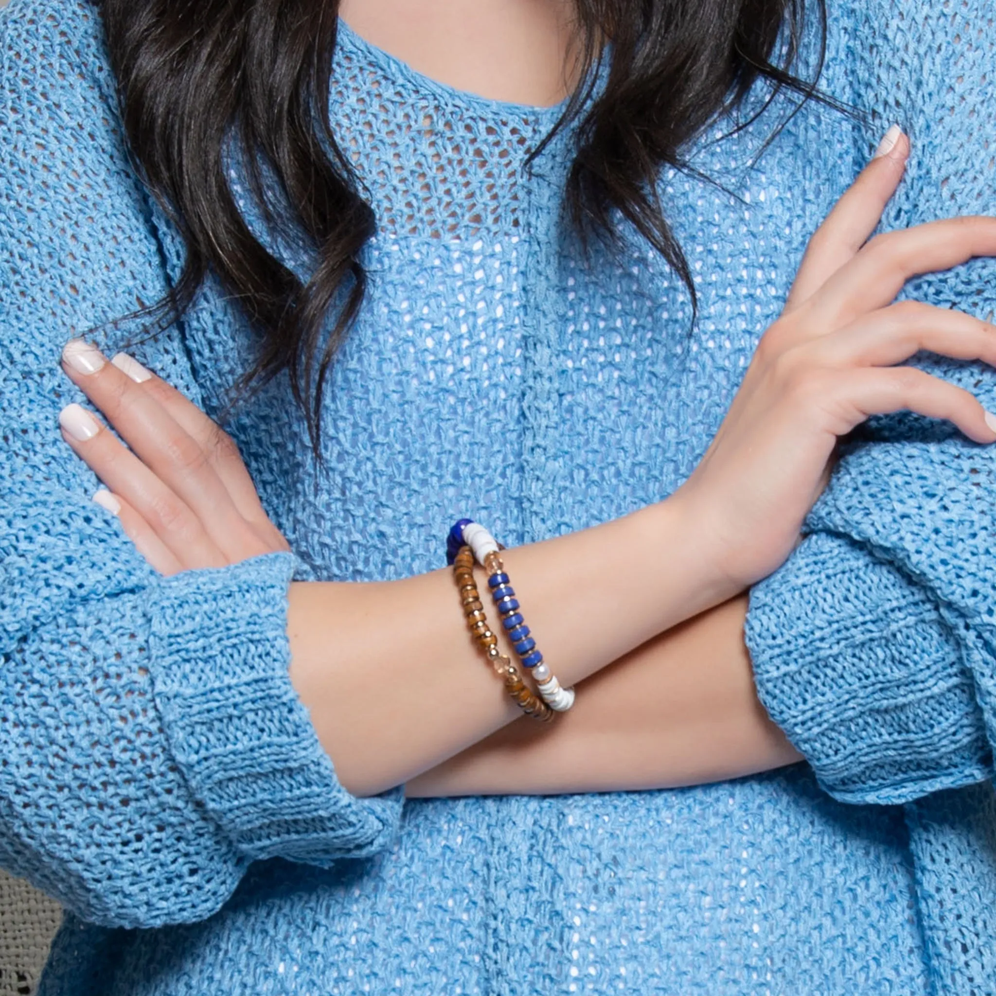 Paloma Mango Wood Layered Stretch Bracelet