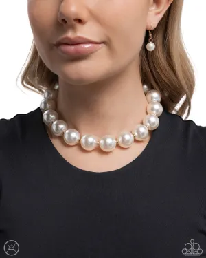 Paparazzi Pronounced Pearls - Gold Necklace