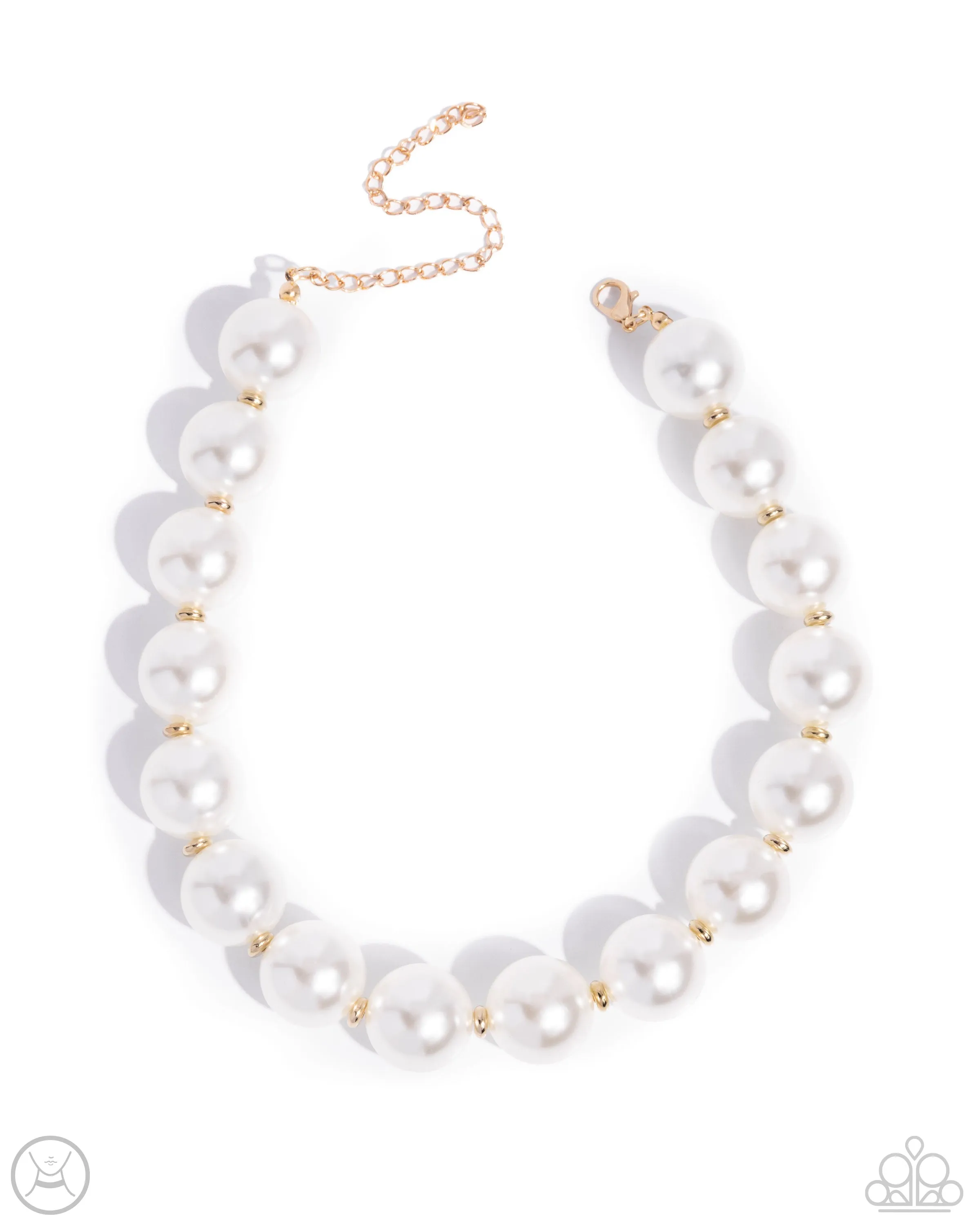 Paparazzi Pronounced Pearls - Gold Necklace