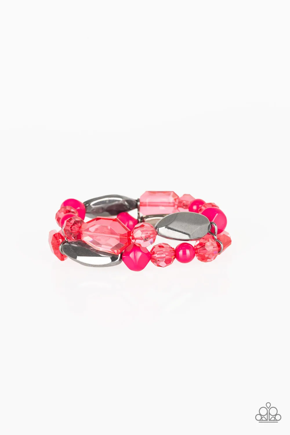 Paparazzi Rockin Rock Candy - Pink Stretch Bracelets