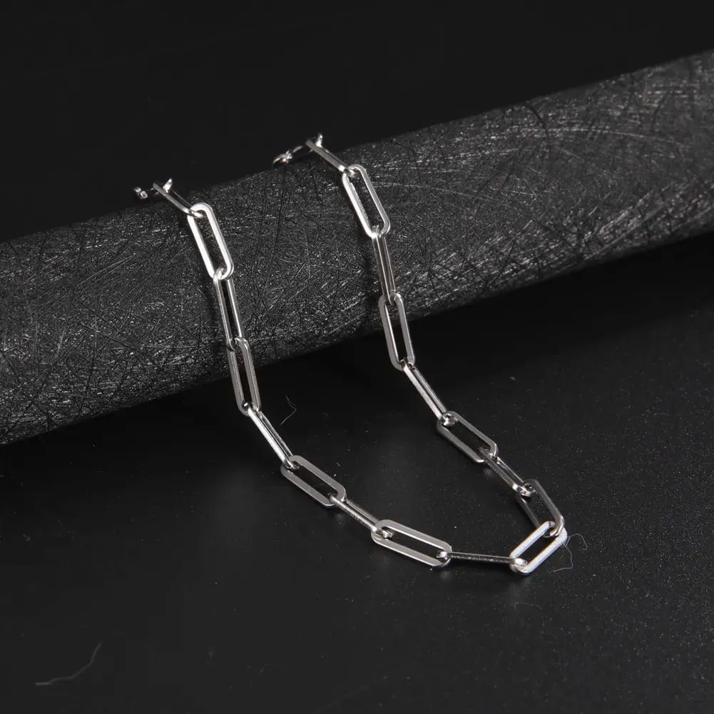 Paperclip Chain Stainless Steel Choker Necklaces For Men