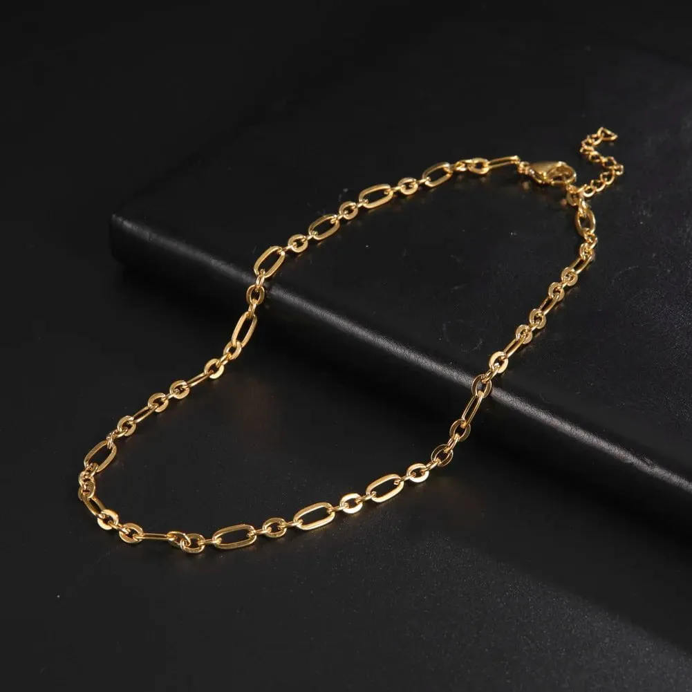 Paperclip Chain Stainless Steel Choker Necklaces For Men