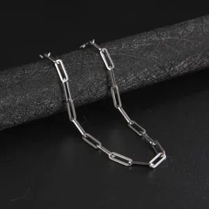 Paperclip Chain Stainless Steel Choker Necklaces For Men