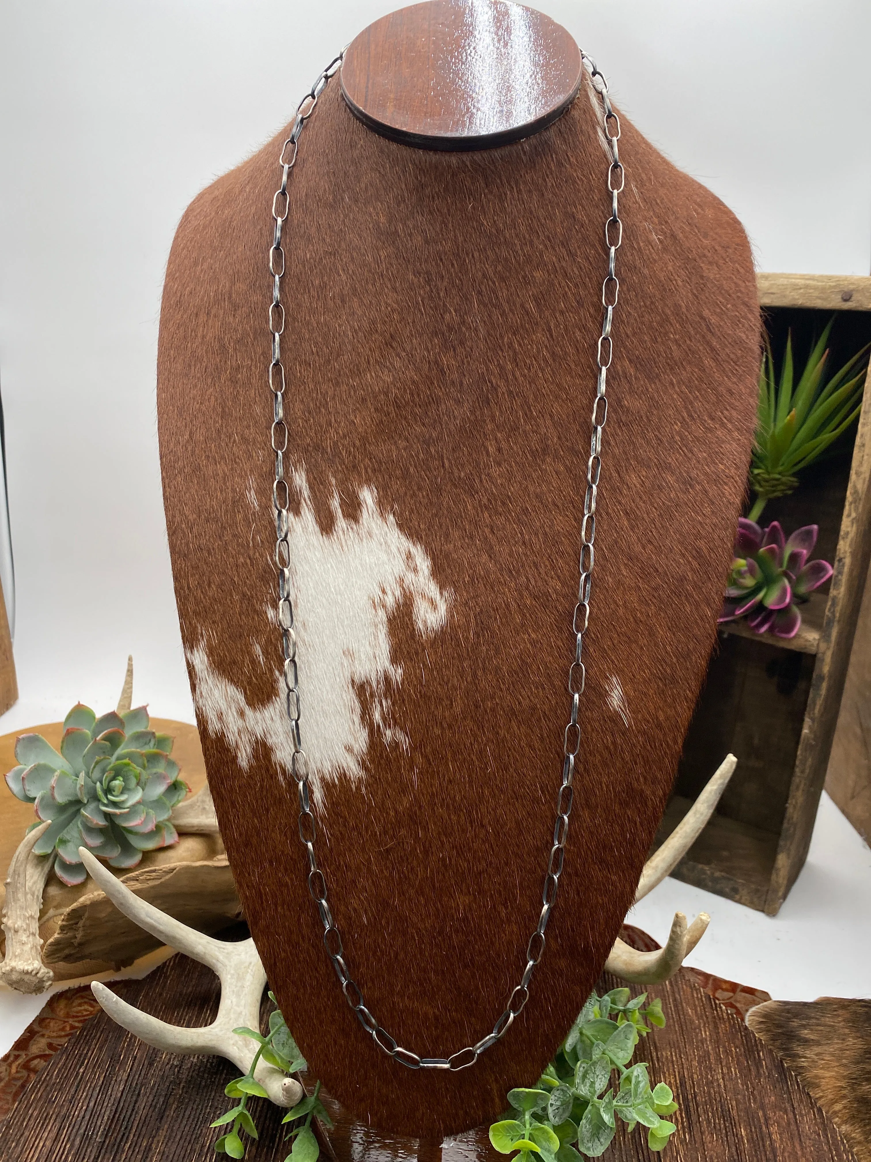 Paperclip Sterling Chain Necklaces - Lobster Clasp