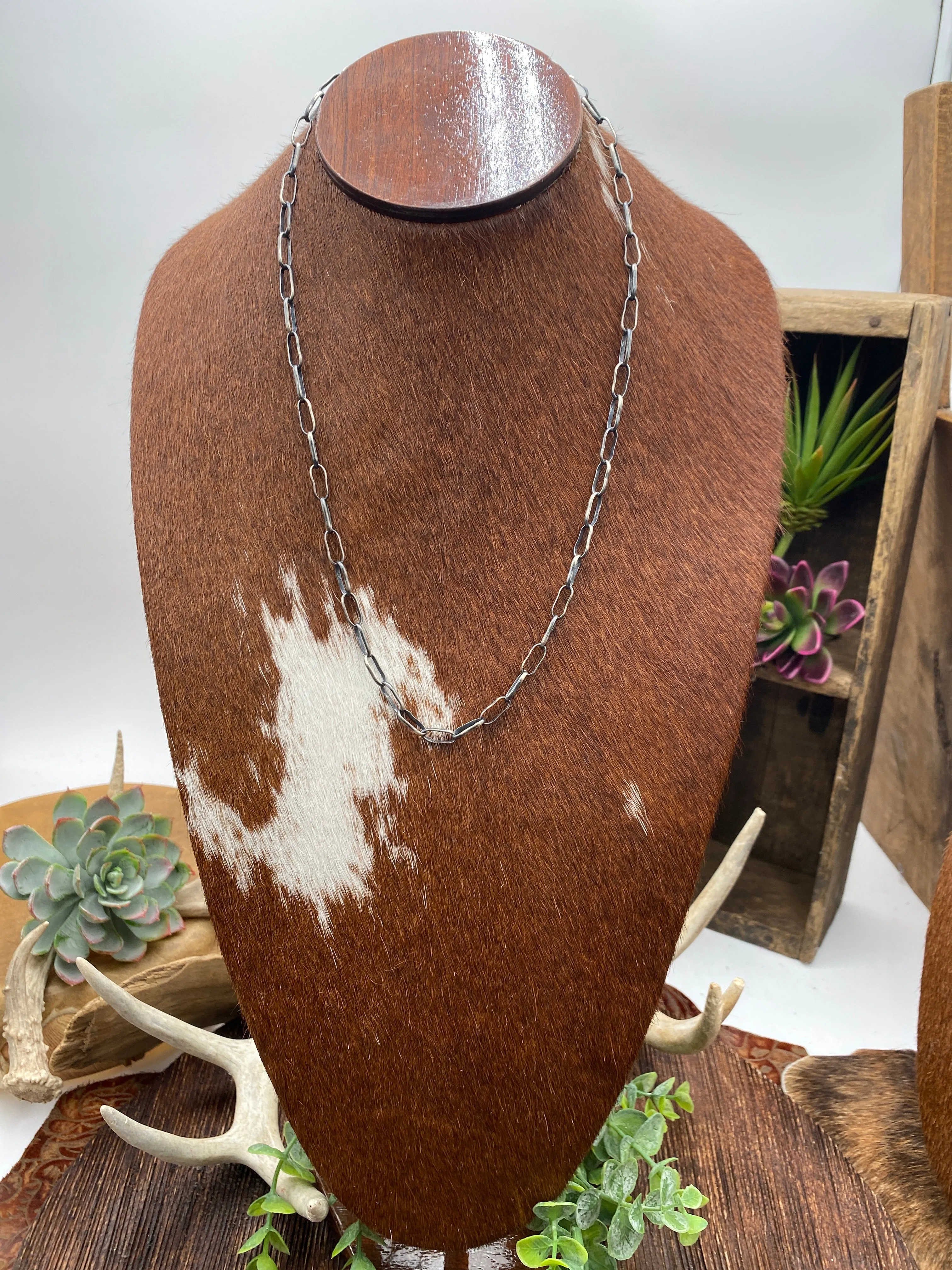 Paperclip Sterling Chain Necklaces - Lobster Clasp