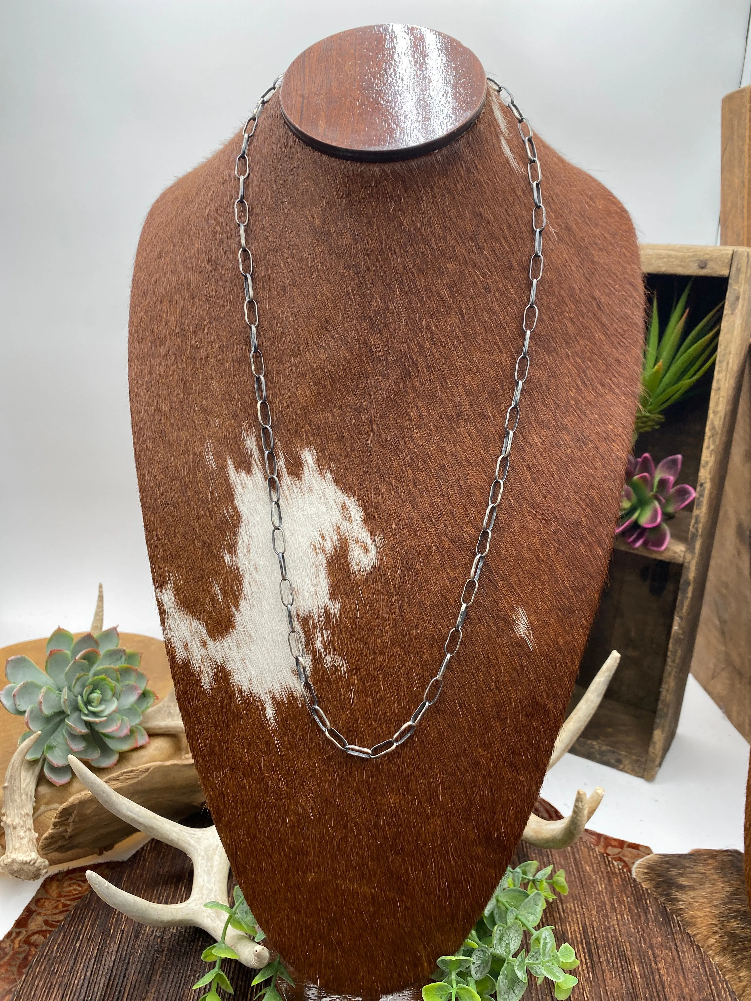 Paperclip Sterling Chain Necklaces - Lobster Clasp