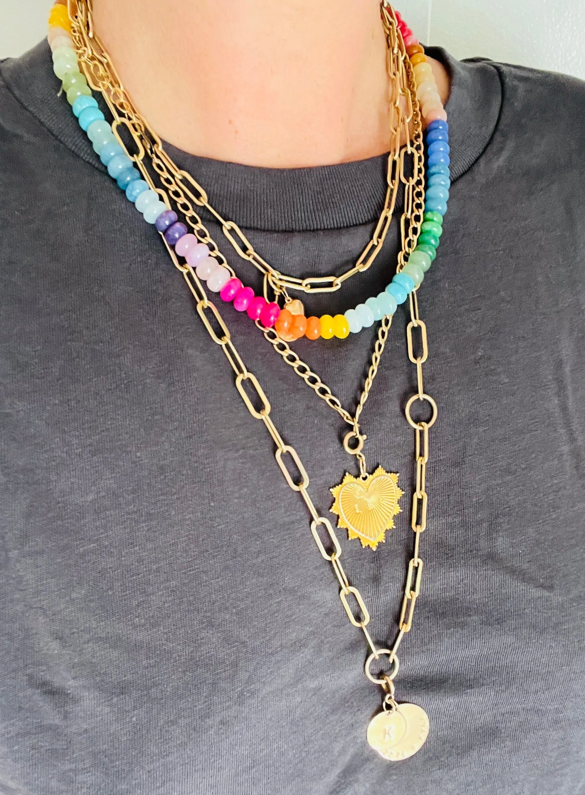 Pastel rainbow candy necklace