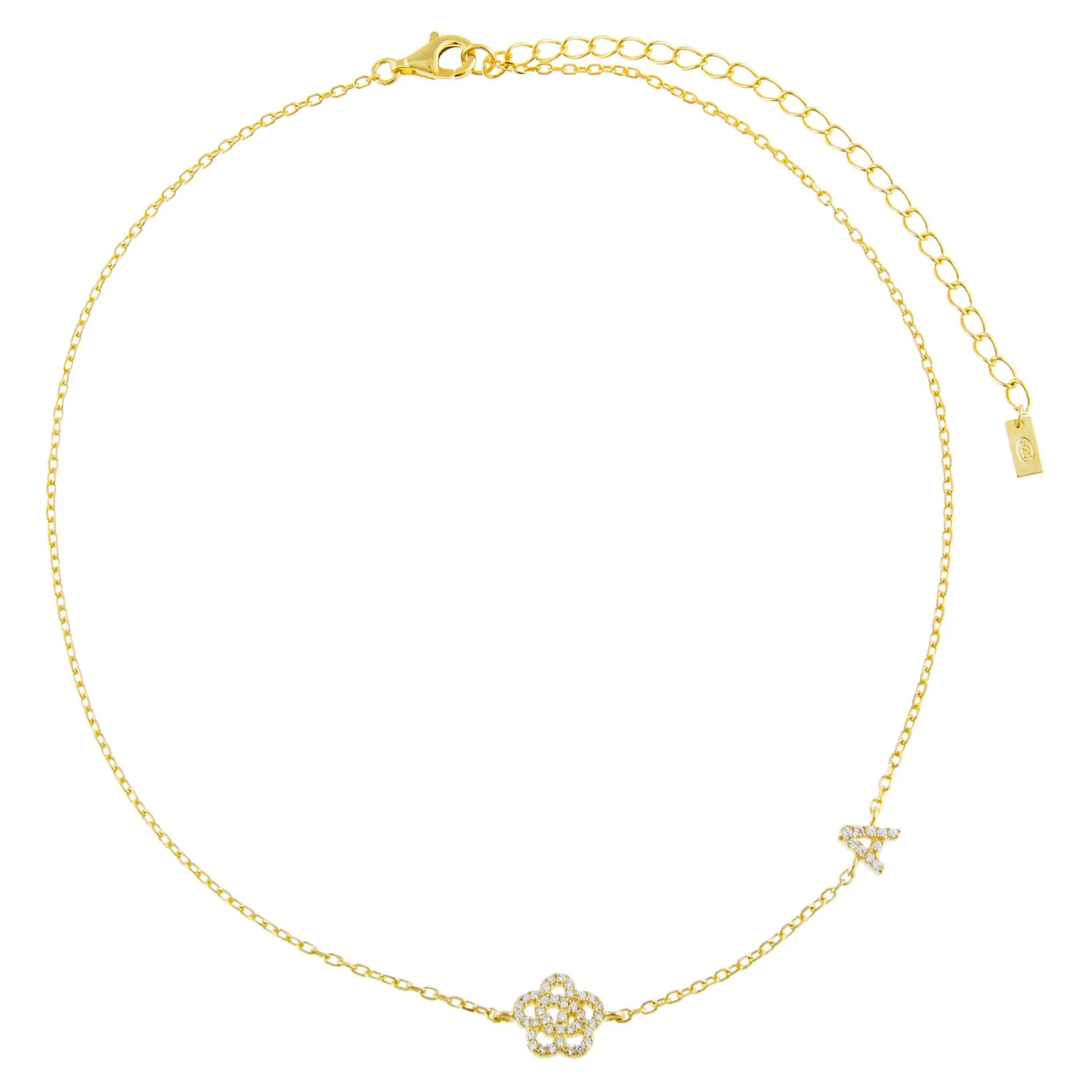 Pavé Rose Initial Choker