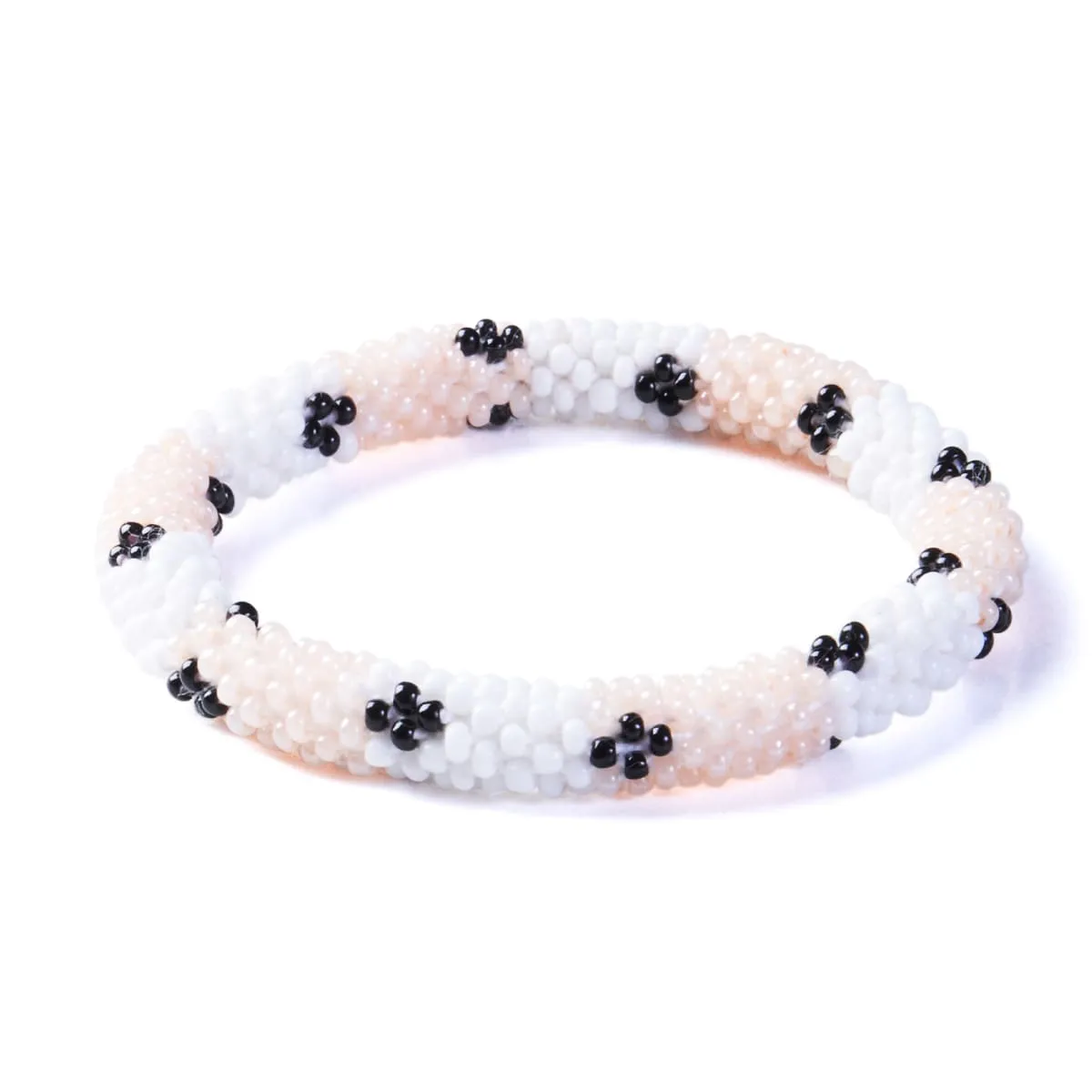 Peach Anemone | Himalayan Glass Bead Bracelet