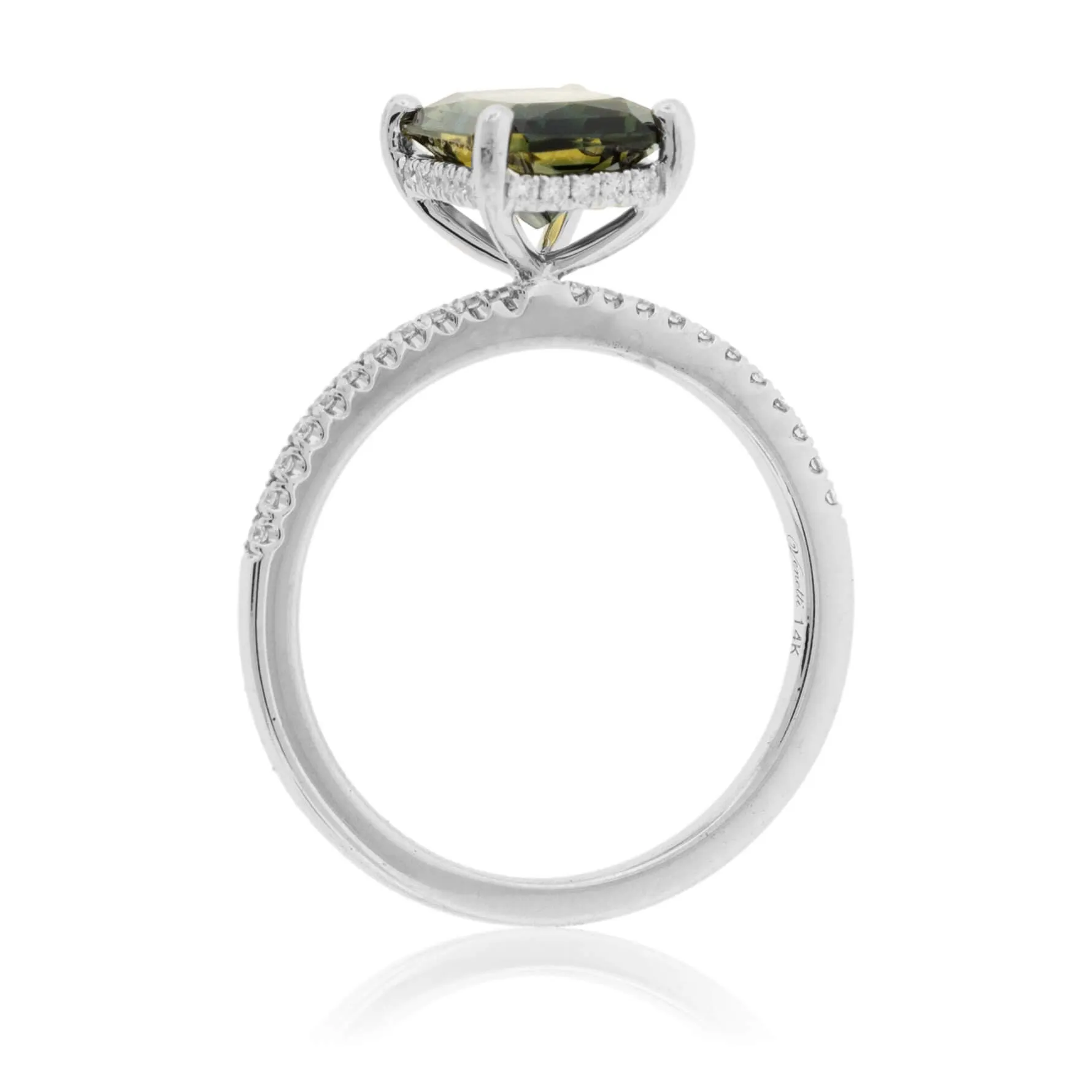 Peacock Blue-Green Sapphire & Diamond Ring
