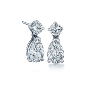 Pear Shape Diamond Drop Earrings