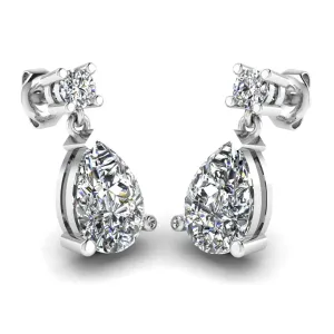 Pear Shape Lab Grown Diamond Drop Earrings EDPSD