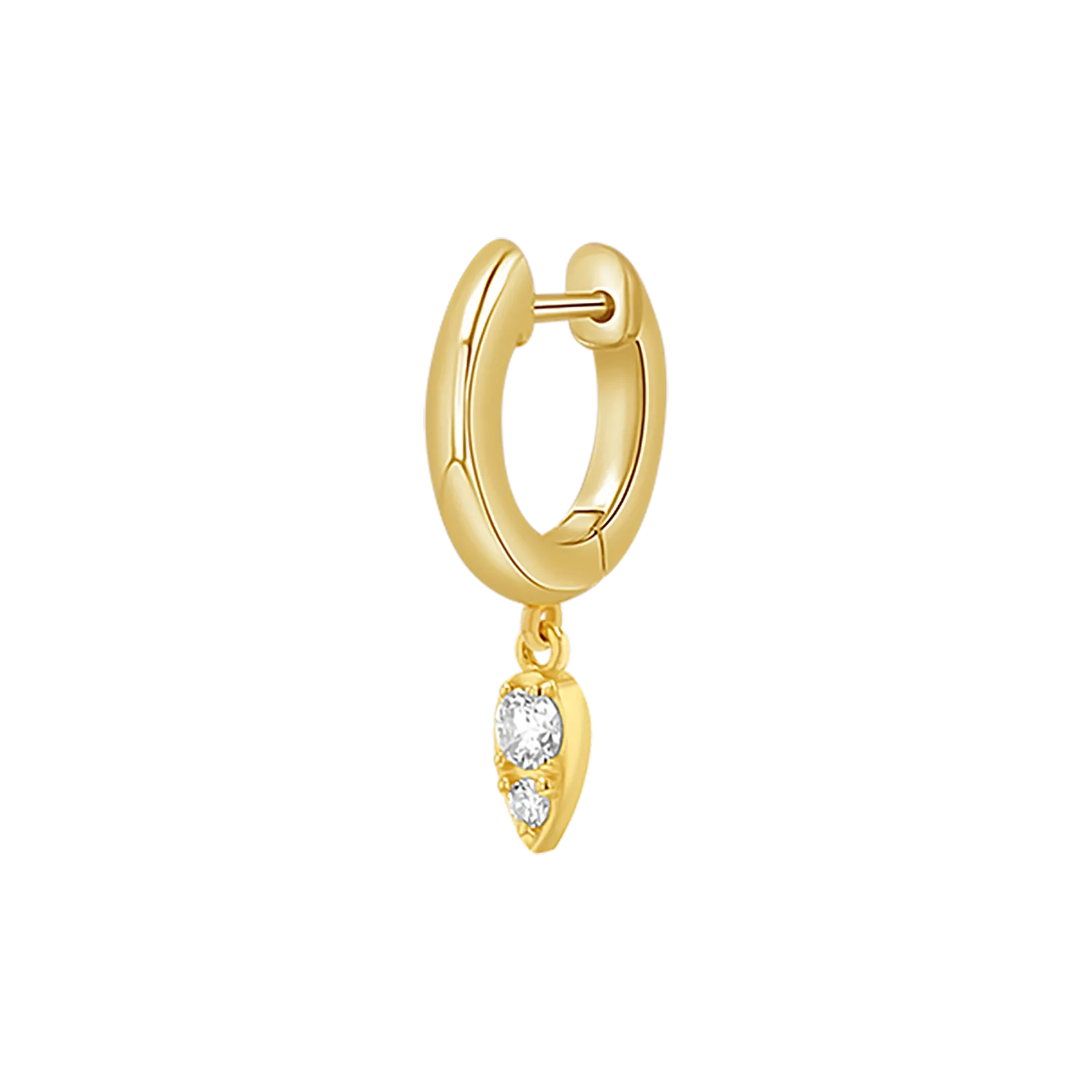 Pear Shaped Diamond Charm Drop Huggies