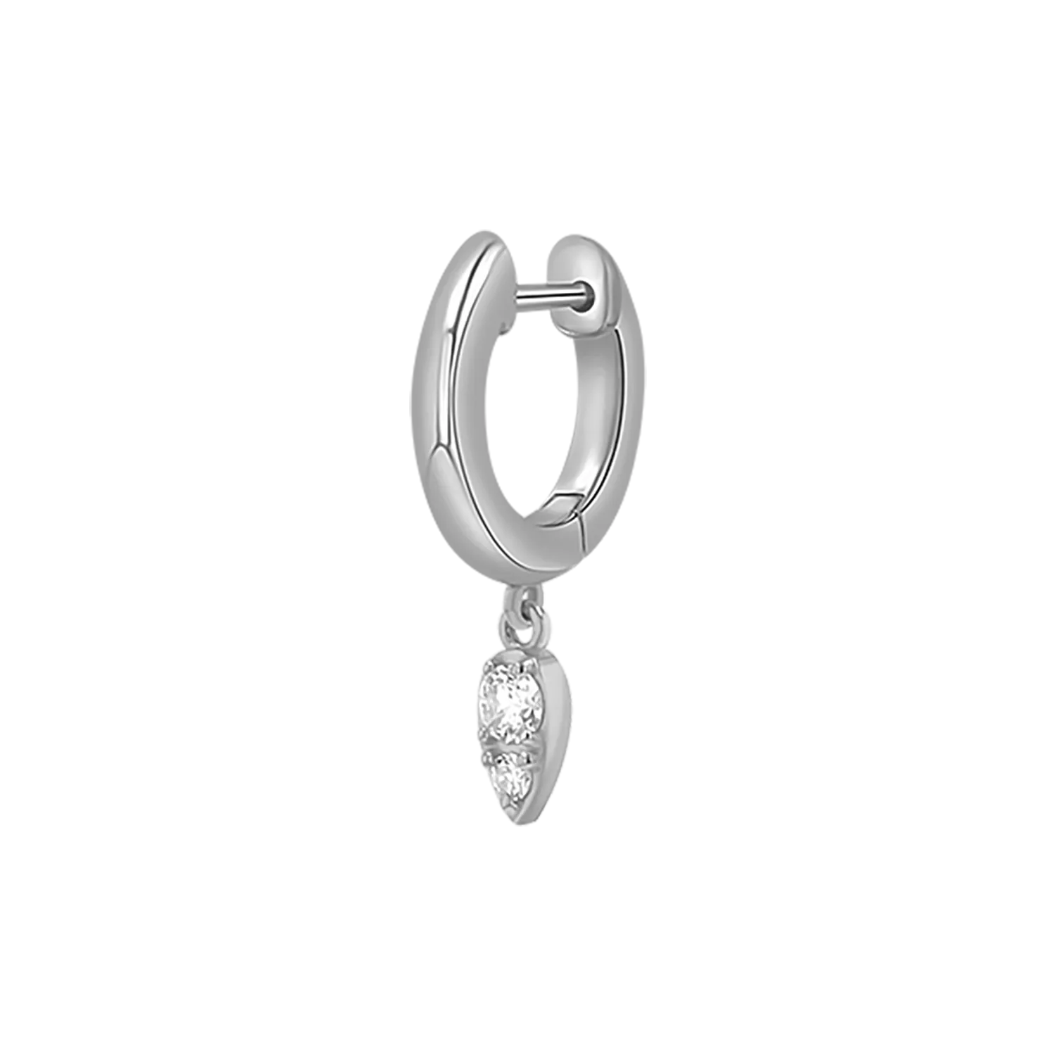 Pear Shaped Diamond Charm Drop Huggies