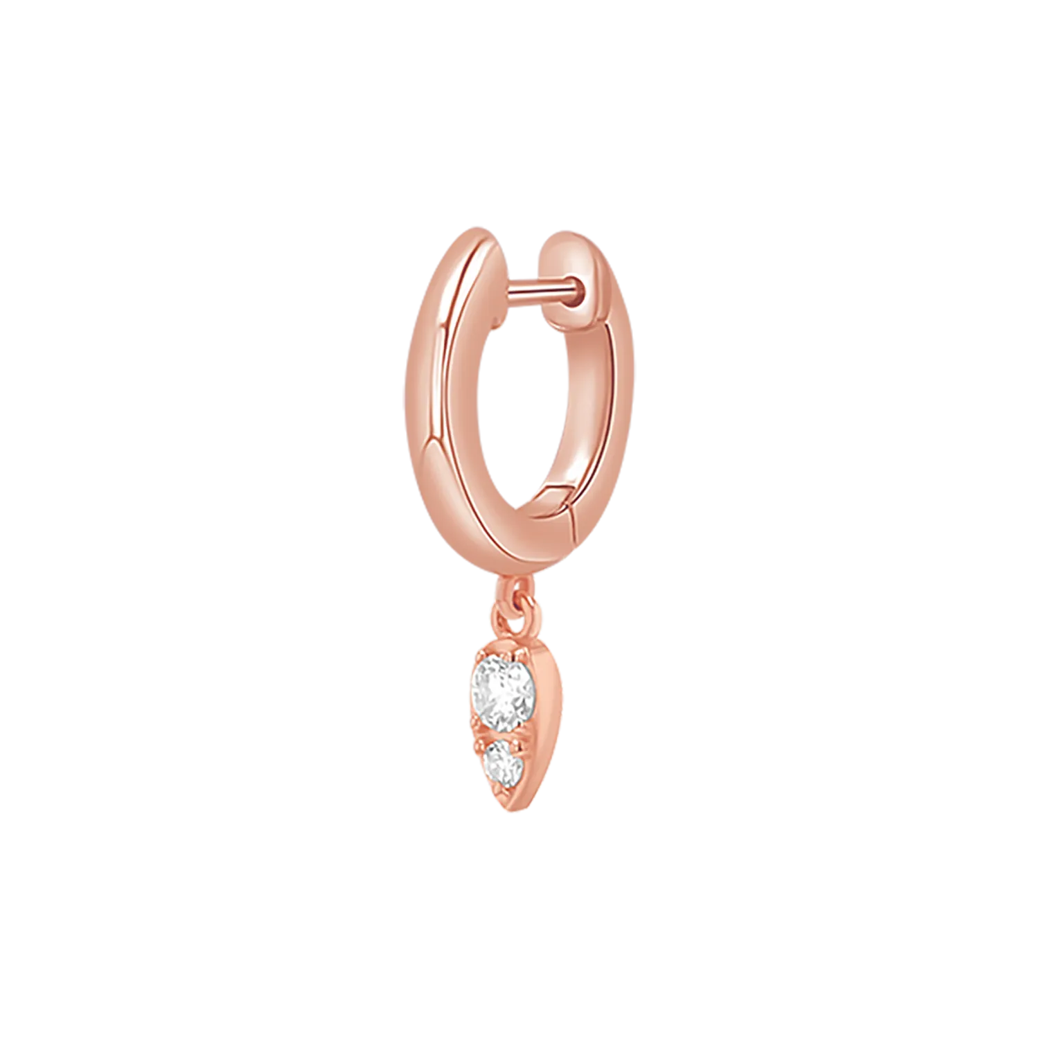 Pear Shaped Diamond Charm Drop Huggies