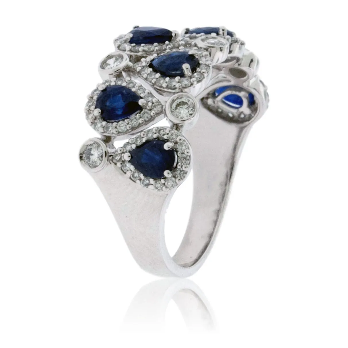 Pear Shaped Sapphire and Diamond Accented Ring